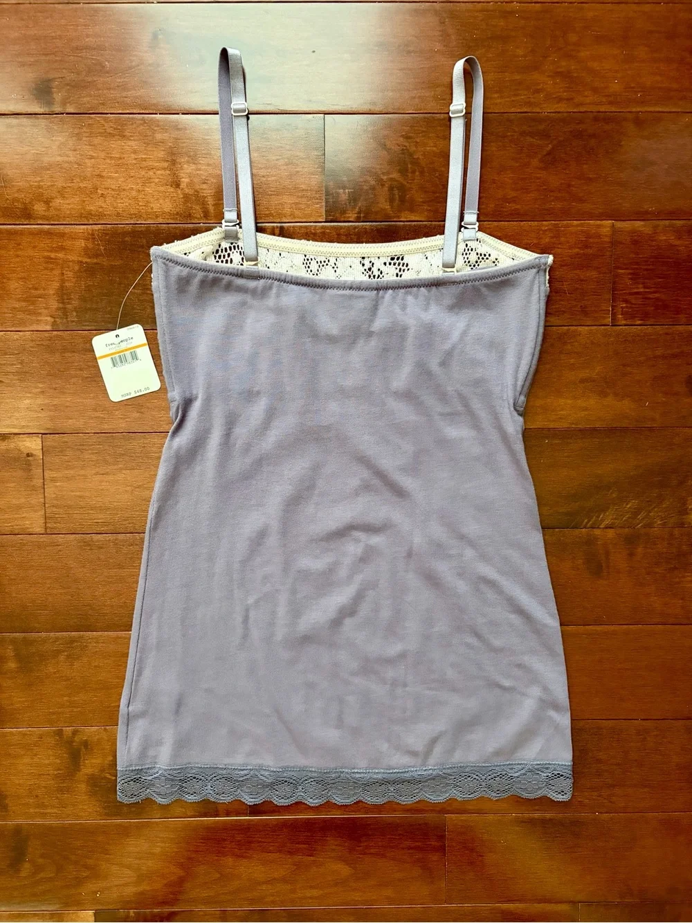 Free People Lace Trim Camisole Slip in Mushroom